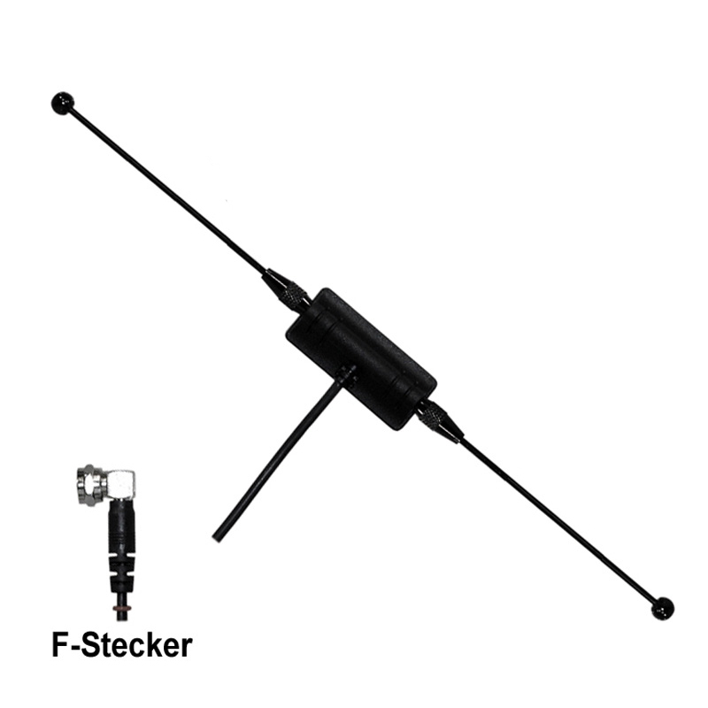 Interne, aktive Glasklebeantenne DVBT/DAB+ 20dB, F-Stecker