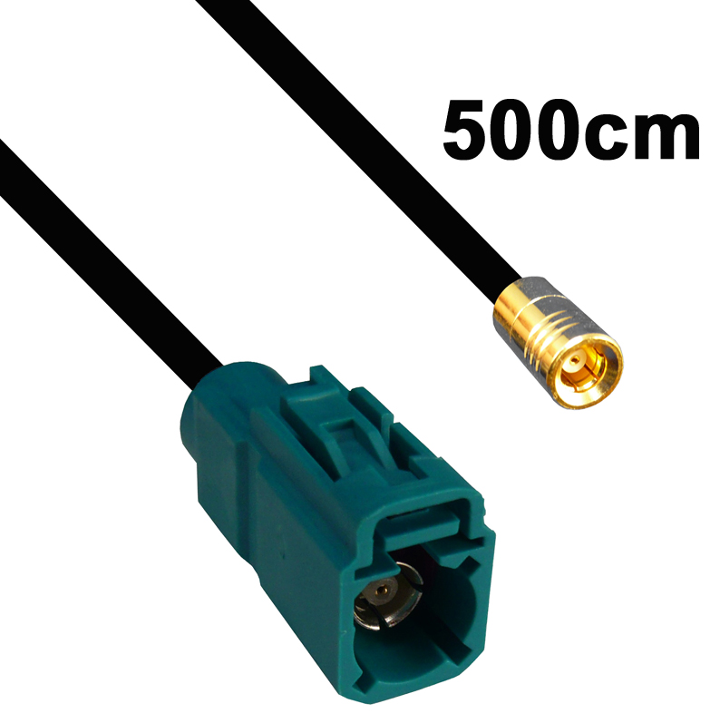 ** Kabel Fakra Buchse wasserblau auf SMB Buchse, 500cm