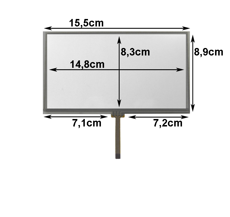 **Touch-Screen Panel 6.5 Zoll, 16:9, Film, 89x155mm