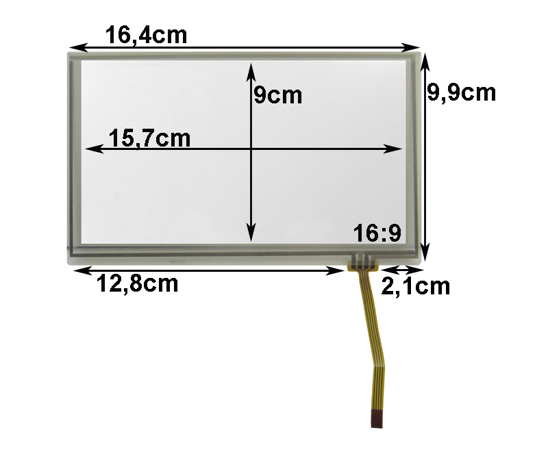 **Touch-Screen Panel 7.0 Zoll, 16:9, Film, 99x164mm