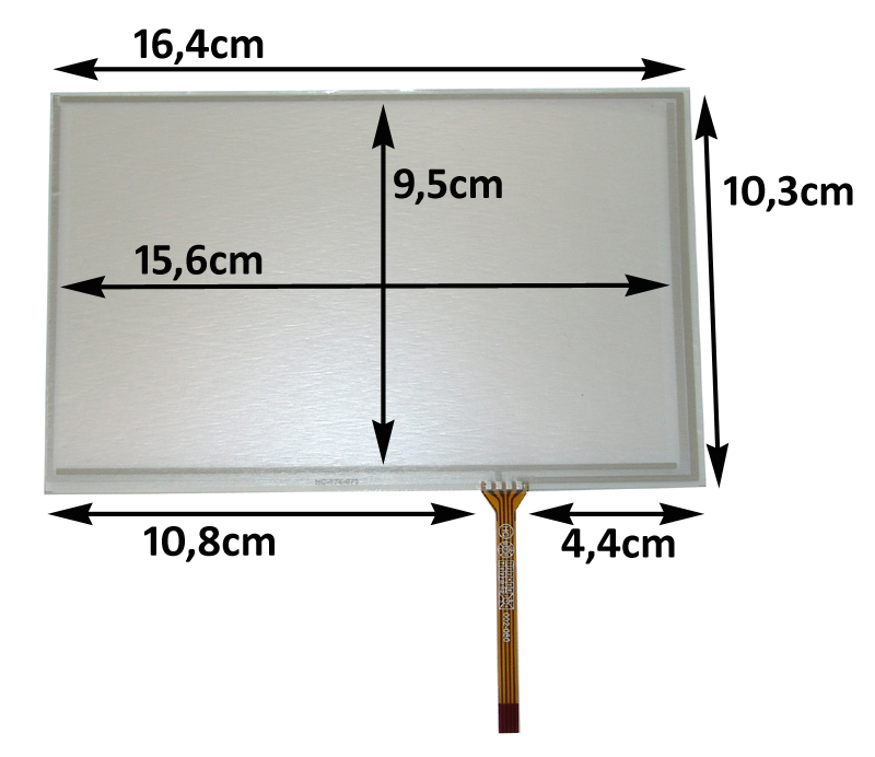 **Touch-Screen Panel 7.1 Zoll, 16:9, Film, 103x164mm