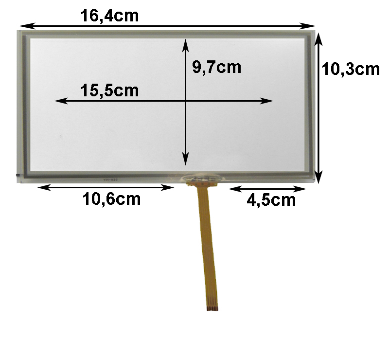 **Touch-Screen Panel 7.0 Zoll, 16:9, Glas, 103x165mm