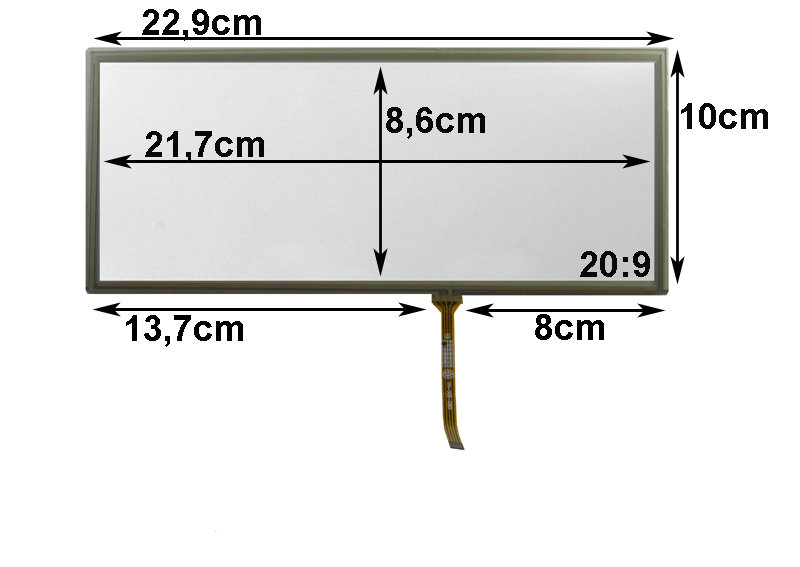 **Touch-Screen Panel 8.8 Zoll, 24:10, Glas, 100x229mm