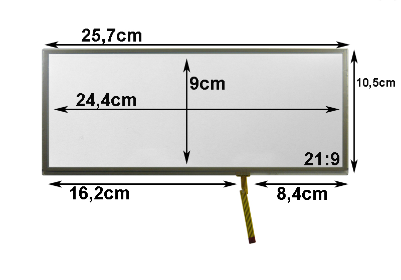 **Touch-Screen Panel 10.2 Zoll, 24:10, Glas